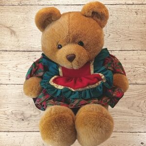 Rare Vtg 1992 Commonwealth 19" Plush Stuffed Teddy Bear w/ Ruffled Dress & Apron